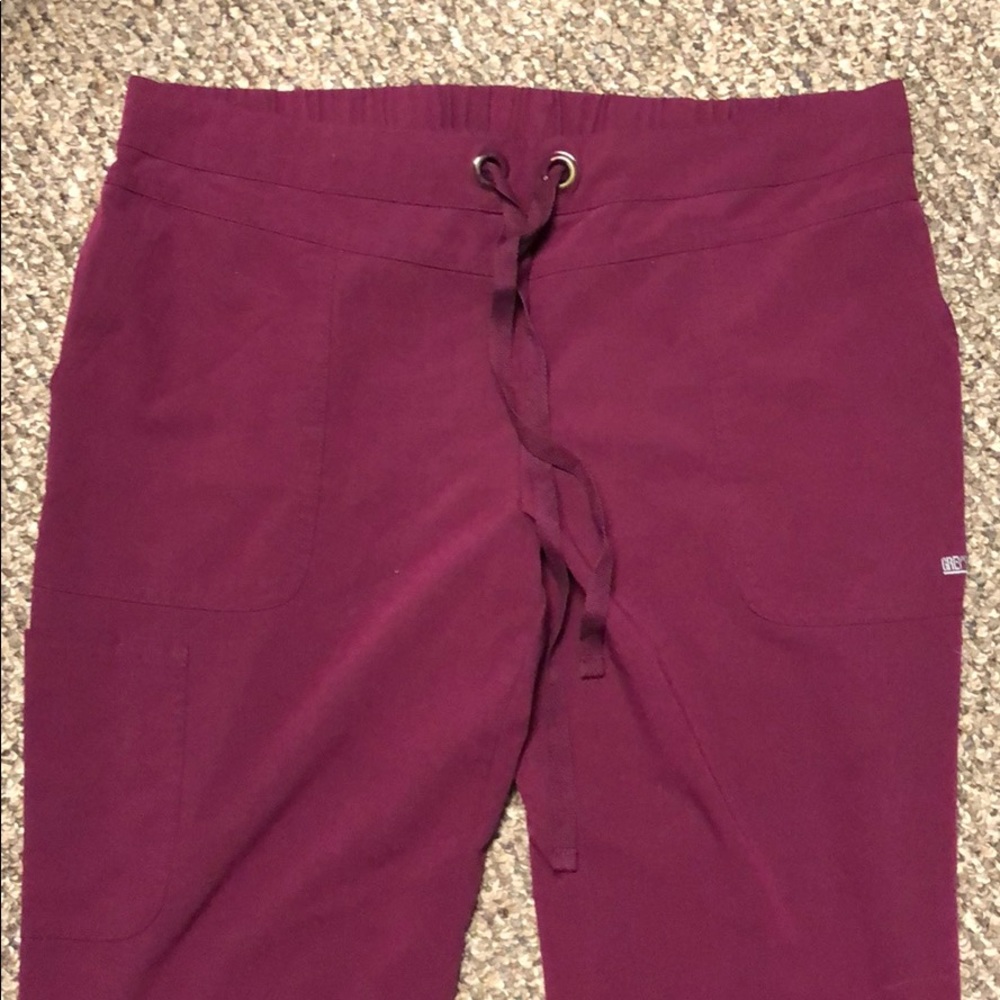 Grey's Anatomy Burgundy Drawstring Scrub Pants